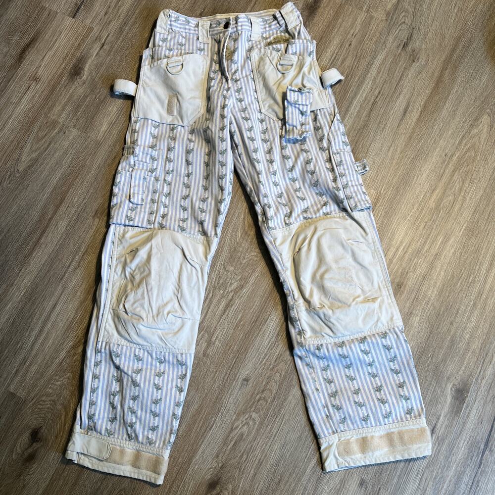 Garden Girl Pink Gardening Work Cargo Pants Rare! Knee Pads Tool Pockets 26” W - Picture 1 of 16